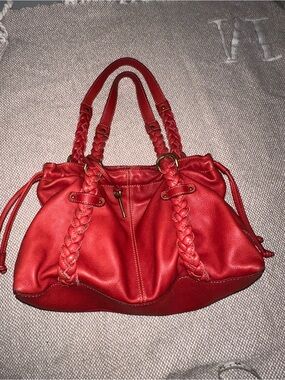 Fossil Red Braided-Handle Shoulder Bag